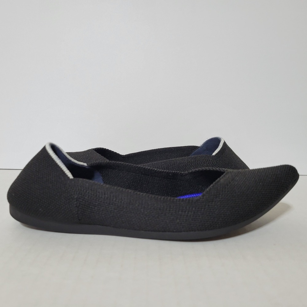 Rothys The Point Black Pointed Toe Flats Womens Size 6.5 Knit Fabric